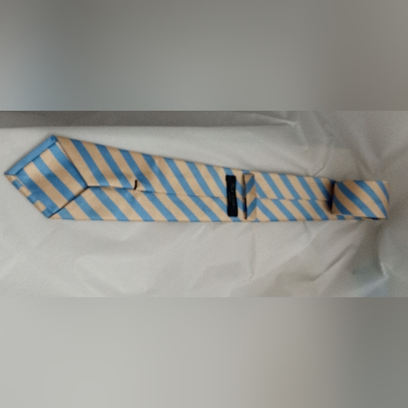Designer Ties & Bow Ties | Luxury Ties & Bow Ties Paul Smith London Sky Blue & Gold Trifold Mulberry Silk Tie - Size: 62\